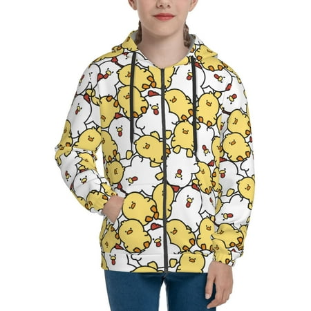 

Hoodies for Women Classic Cartoon Cute Chicken Long Sleeve Sweatshirt Drawstring Zip Up Hoodie with Pockets Teen Girl Clothes