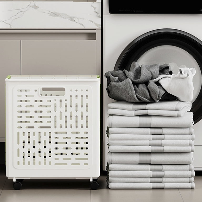 Laundry Hamper, Rolling Laundry Hamper with Wheels, Plastic