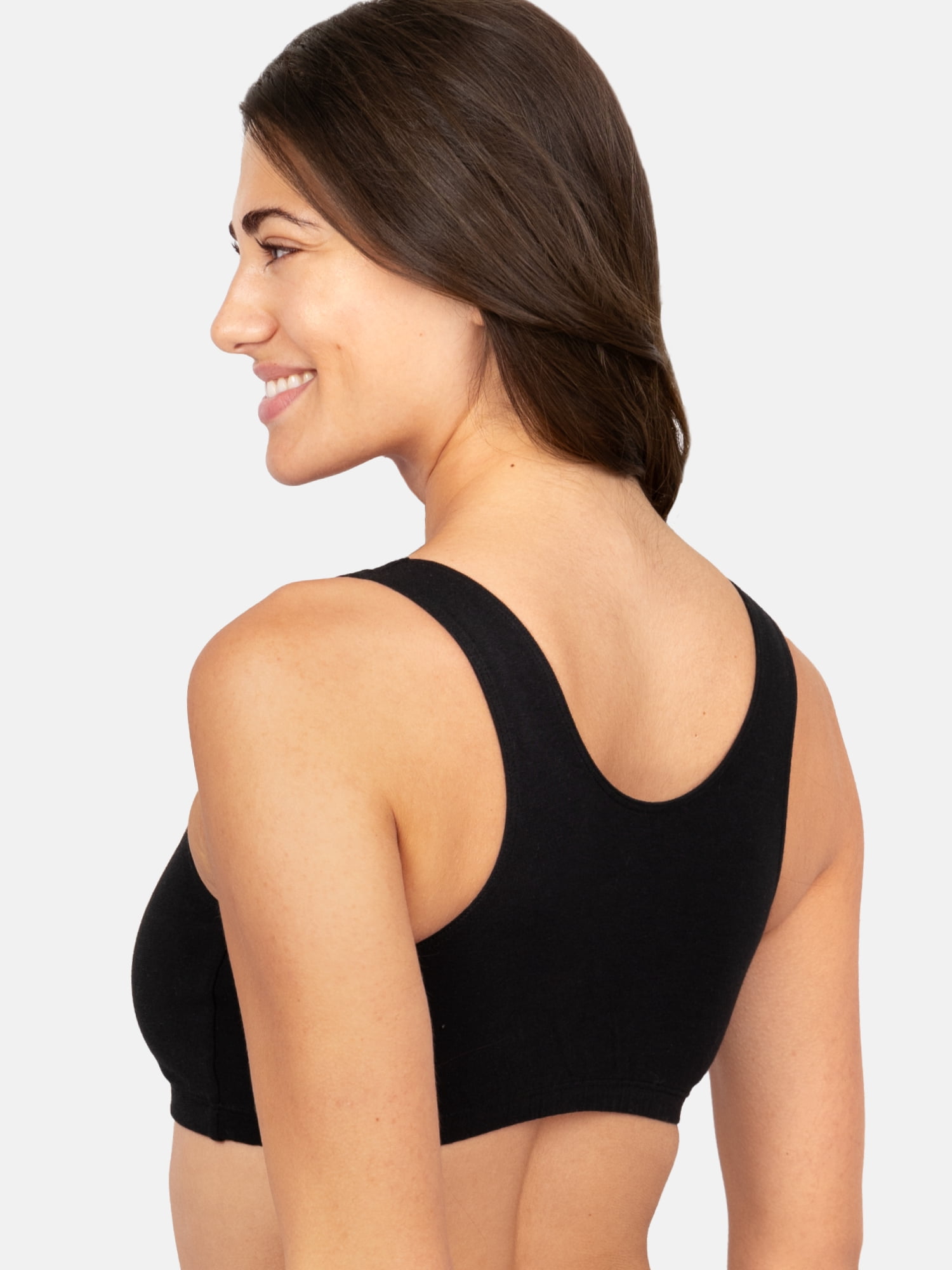 Fruit of the Loom Women's Cotton Tank Bralette, 3-Pack, Sizes XS-4XL