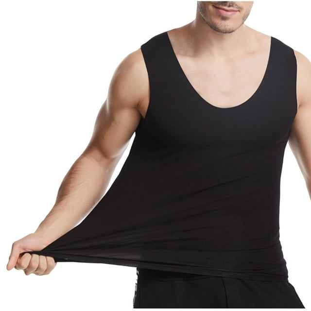 Plebaso Débardeurs de Compression pour Hommes Sans Couture Débardeurs de Musculation Extensibles pour Hommes