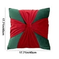 thumbnail image 3 of Btomtd 17.7x17.7 in Velvet Bowknot Christmas Pillowcase Decorative Pillow Cover Holiday Decor Cushion Cover for Sofa Living Room Pillow Case, Green, 3 of 6