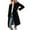 Black, variant on Women's Notched Lapel Double Breasted Wool Blend Winter Long Overcoat Classic Outerwear L Size Green