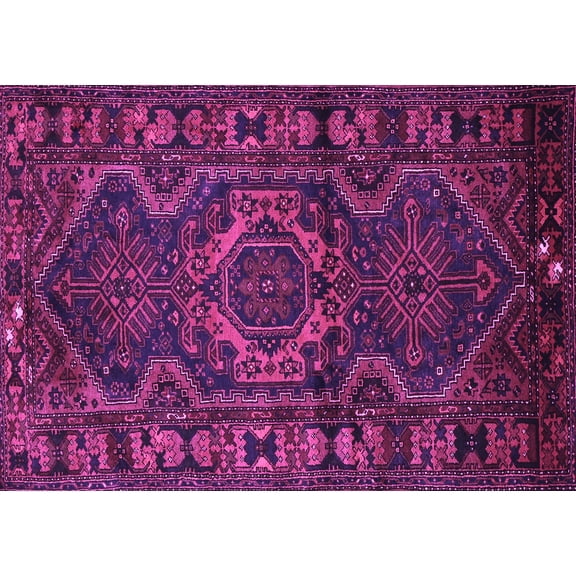 Ahgly Company Indoor Rectangle Persian Purple Traditional Area Rugs, 5' x 7'