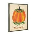 thumbnail image 3 of Stupell Industries Thankful Orange Pumpkin Leaf Botanicals Autumn Plants Graphic Art Luster Gray Floating Framed Canvas Print Wall Art, Design by Heather McLaughlin, 3 of 5