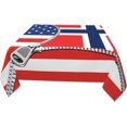 thumbnail image 3 of America Flag and Norwegians Flag Square Tablecloth Black, Stain & Wrinkle Resistant, Washable Polyester Table Cloth for Holiday, Buffet Parties, and Wedding, 3 of 8