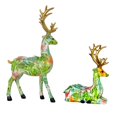 thumbnail image 5 of Baoblaze 2 Pieces Reindeer Statues Animal Sculptures Collection Desktop Table Centerpiece Green, 5 of 8