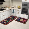 thumbnail image 2 of Mexican Skulls Kitchen Mat Set of 2, Colorful Sugar Skull Calavera Day of The Dead Kitchen Rug Decor Home Decorations, Día de Los Muertos Floor Mat, 2 of 6