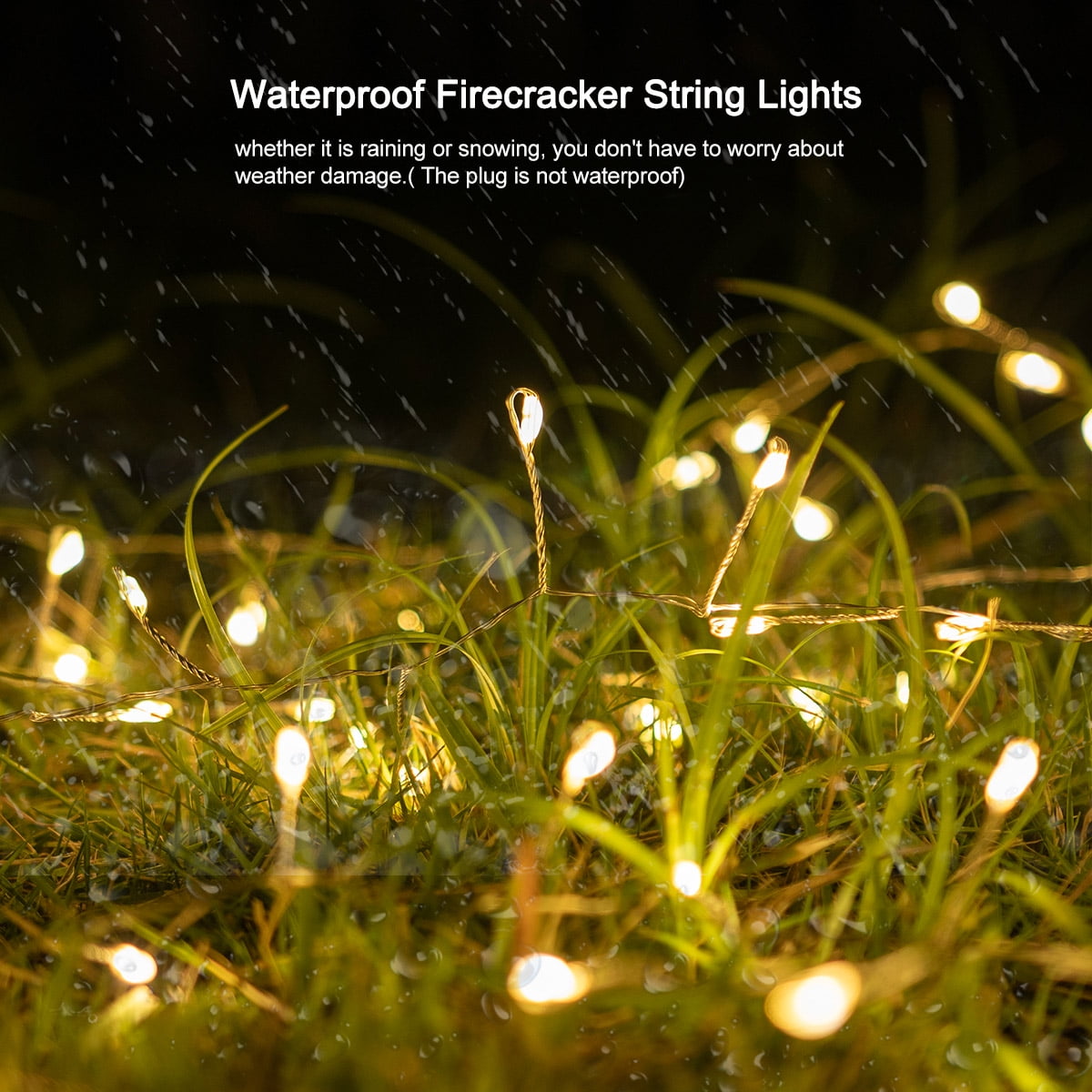 RESNICE Cluster Fairy Lights 100FT Firecracker String Lights 1000 LED Warm White Plug in Indoor Silver Wire String Lights with Remote for Christmas Tree,Plant,Garden,Patio,Backyard