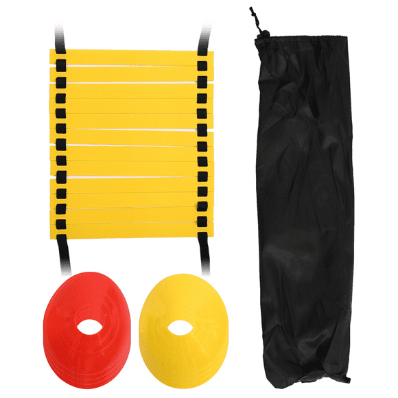 Sports Speed Agility Training Set 10 Disc Cones and Agility Ladder for Football Basketball Rugby Track
