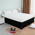 thumbnail image 2 of Subrtex Wrap Around Bed Skirt Elastic Elegant Soft Fabric Ruffled Fade Resistant Replaceable (Twin, Black), 2 of 5