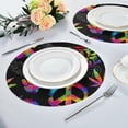 thumbnail image 6 of GZHJMY Rainbow Peace Love Sign Washable Non-Slip Round Placemat Heat Resistant Greaseproof 15.4-in Table Mat for Dinner Party BBQ(4 PCS), 6 of 6