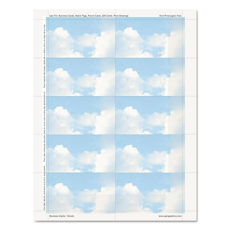 - Clouds Design Business Suite Cards, 3 1/2 X 2, 65 Lb Cardstock, 250 Ca