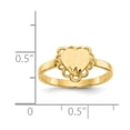 thumbnail image 5 of 14K Yellow Gold Ring Band Signet 6.5x7.0mm Open Back Heart, Size 8, 5 of 5