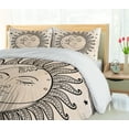 thumbnail image 5 of Ambesonne Sketch Duvet Cover Set, Sun and Moon, 2-Calking, Charcoal Grey Tan, 5 of 7