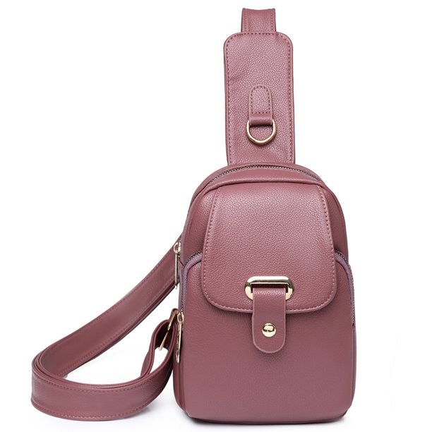 Bolso de pecho para mujer, riñonera, bolsos de mensajero de moda, bolsillo en la cintura del pecho (púrpura)