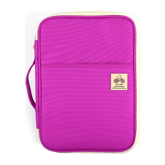 pitrice School Waterproof Dustproof A4 File Paper Bag Document Oxford Cloth Folder Pouch Portable Stationery Accessory Purple