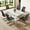 Table+Gray Chairs*6, variant on JUFU 63'' Gray Marble-Look Dining Set for 6, Contemporary Rectangular Table with 6 Upholstered Chairs, Kitchen and Dining Room Furniture