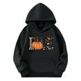 thumbnail image 4 of Thetops Big Girls 11T Black Hoodie - Fall Halloween Thanksgiving Festive Sweatshirt with Pumpkin, Autumn Leaves & LOVE Graphic - Durable Machine Washable, 4 of 4