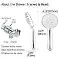 thumbnail image 6 of Shower Heads with Handheld Spray 5-Mode Hand Held Shower Head with Long Hose, High Pressure and Detachable, with Hose 60 inch, Chrome, 6 of 14