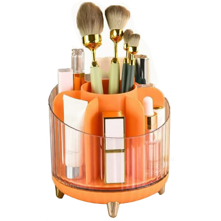 Space Saving Makeup Brush Storage Box 360° Rotating Brush Holder Household