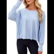 thumbnail image 1 of Top de Yoga Informal, Holgado, de Larga y Color Liso para Mujer, Suave y Transpirable. Azul XL, 1 of 10