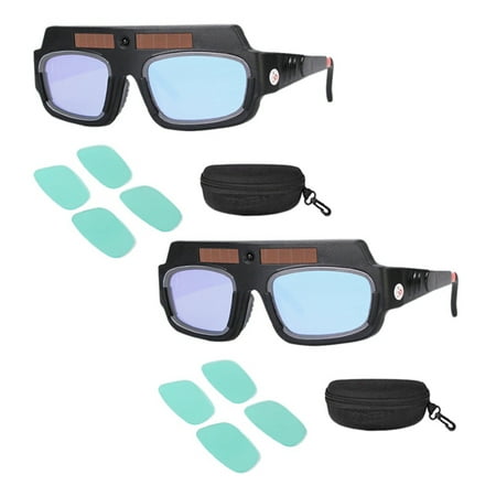 

2X Solar Powered Auto Darkening Welding Mask Helmet Goggles Welder Glasses Arc Anti-Shock Lens with Storage Case