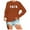 Brown, variant on HNMKIU Womens Long Sleeve Tops Women's Christmas Cat Sweatshirt Funny Cat Graphic Long Sleeve Crewneck Pullover