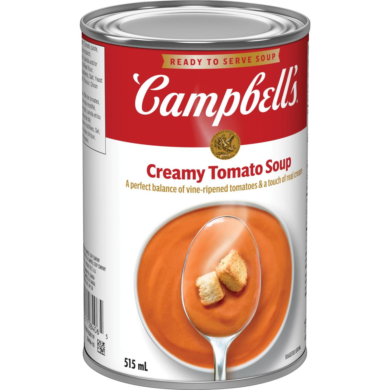 Campbell's® Creamy Tomato Ready to Serve Soup (515mL Can), Shelf Stable, Ready to Serve Soup 515 mL