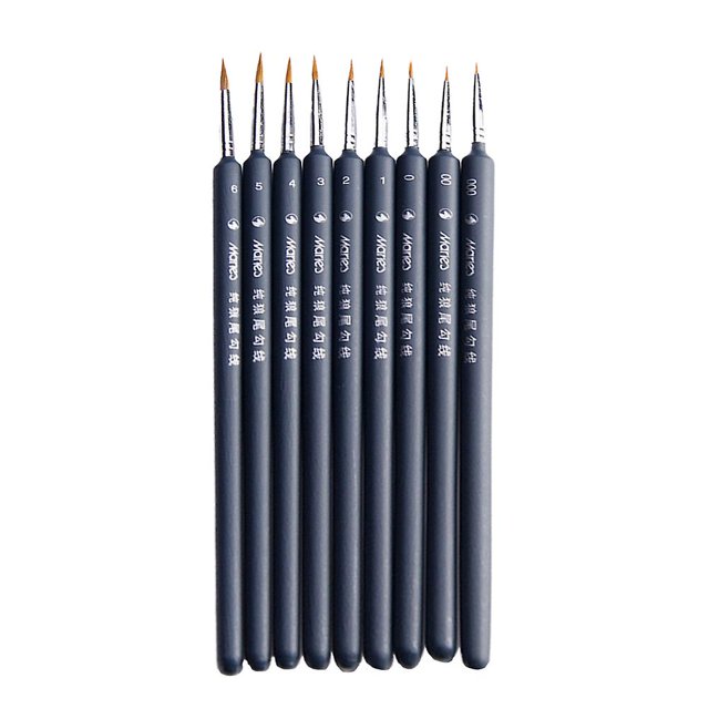 9pcs Weasel Hair Water Color Brushes Paintbrush Line Drawing Pen Painting Accessories For Students Adults
