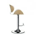 thumbnail image 6 of Simpli Home Marana Bentwood Adjustable Swivel Bar Stool In White Vegan Faux Leather, 6 of 11