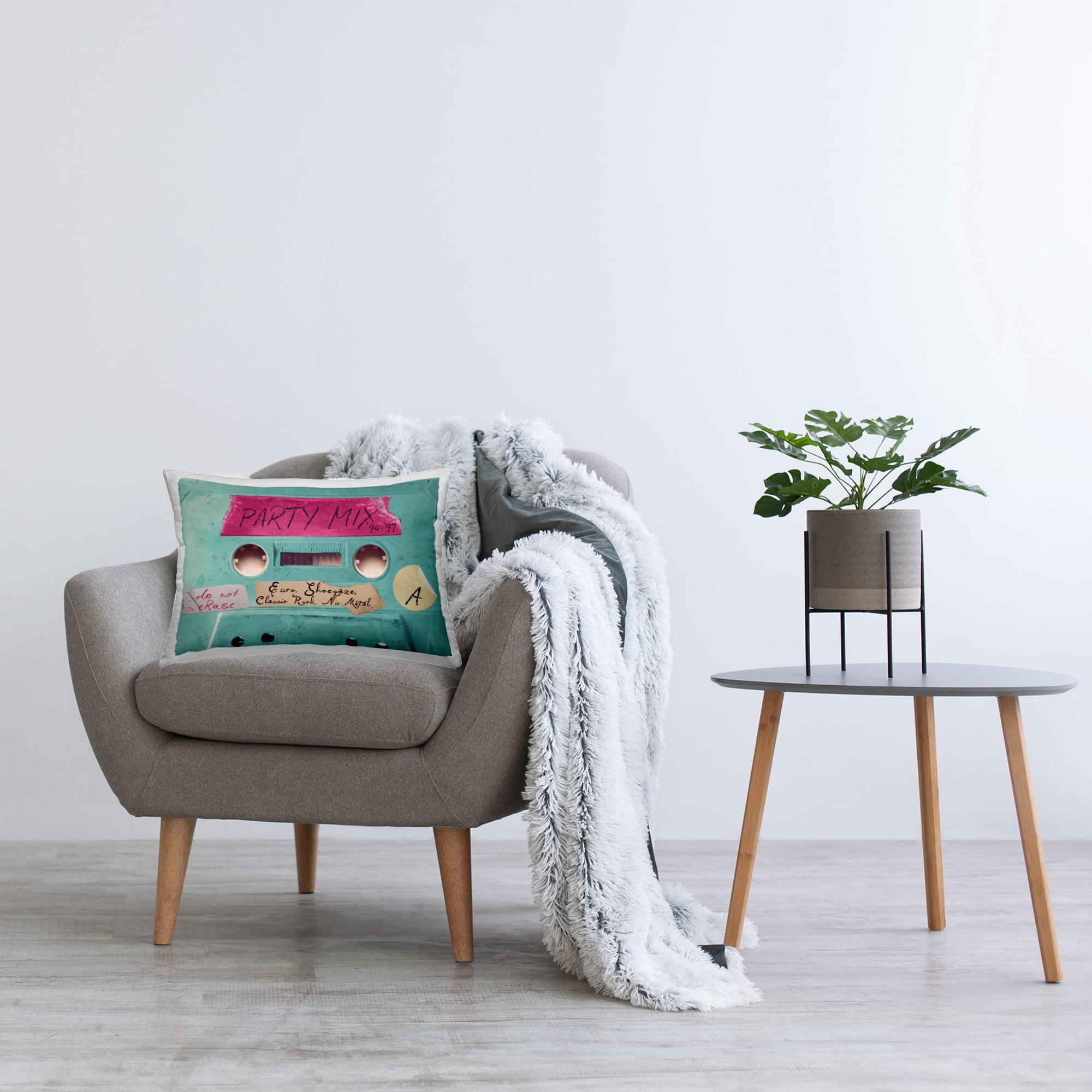 Stupell Industries Retro Party Mix Cassette Decorative Printed Throw Pillow, design by Annabelle Hall