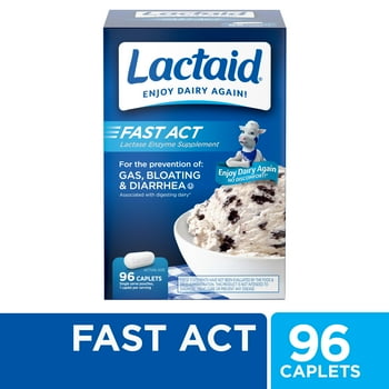 Lactaid Fast Act Lactose Intolerance Cets, 96 Travel Packs of 1 ct.