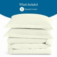 thumbnail image 3 of 500 TC 100% Egyptian Cotton Premium Duvet Cover Zipper Closur Ultra Soft Durable and Fade Resistant Color Ivory Stripesize Queen, 3 of 5