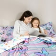 thumbnail image 5 of jejeloiu Bohemian Cartoon Butterflies Bedding Comforter Set,Colorful Fulid Art Twin Comforter Sets,Pink Blue Ombre Bedding Set For Girls Teens,Super Cozy Room Decor Reversible,2pcs, 5 of 8