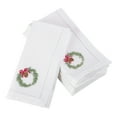 thumbnail image 2 of Saro Lifestyle Embroidered Wreath Christmas Hemstitched Border Napkin (Set of 6 ), 2 of 3