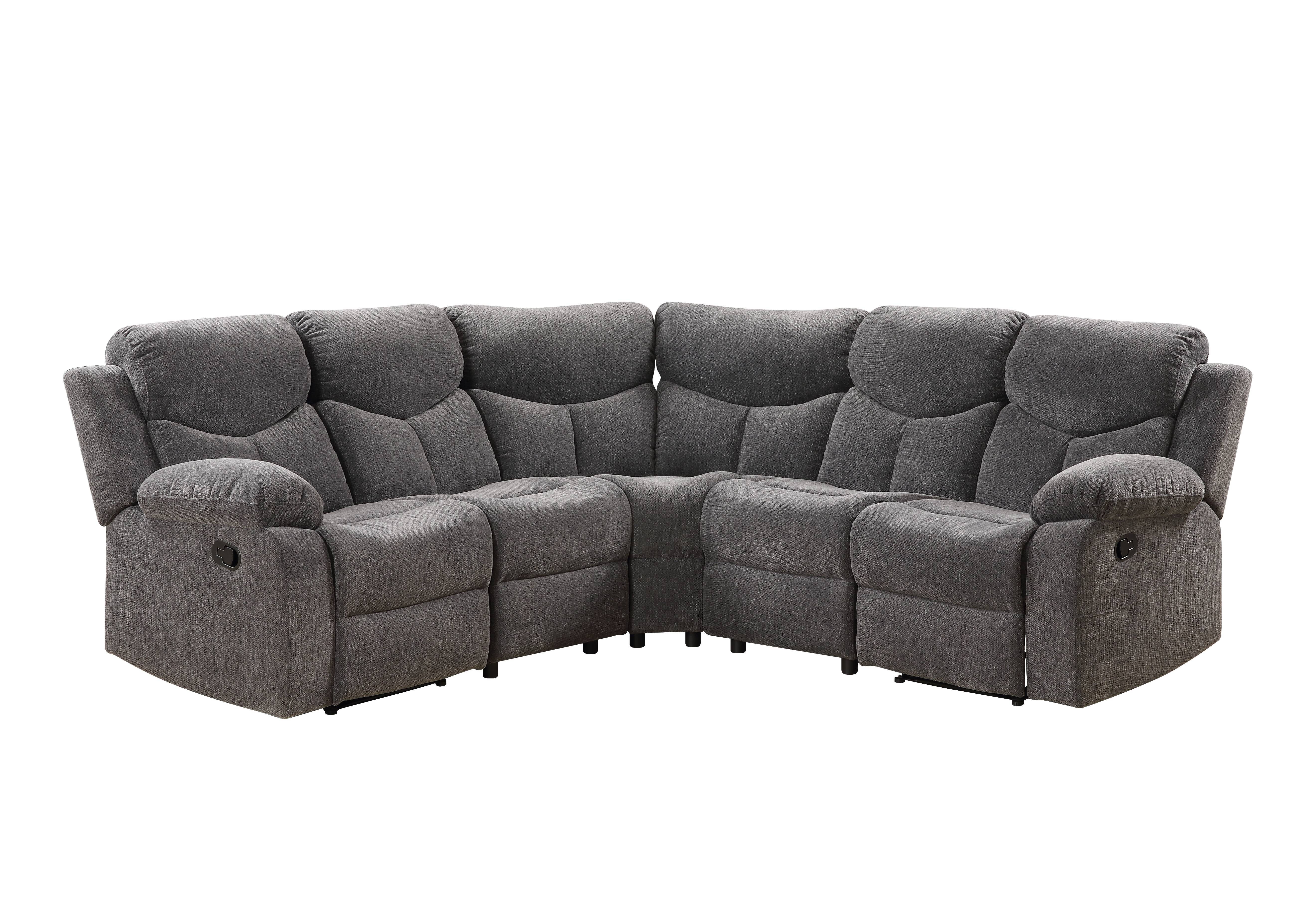 Kalen Sectional Sofa in Gray Chenille