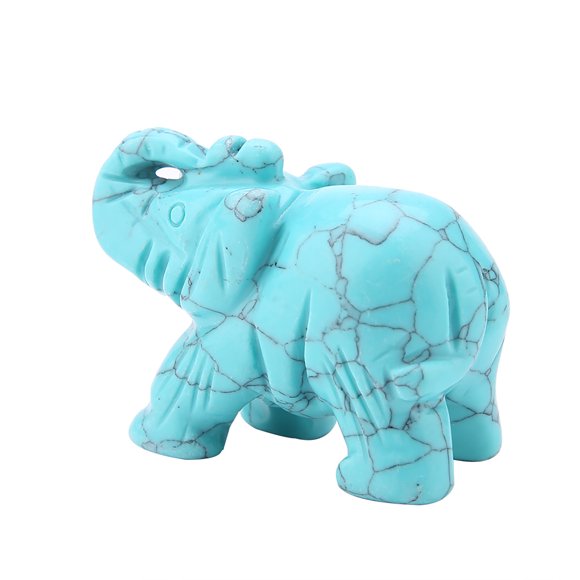 Estatuilla de cristal de elefante tallada en jade natural de 2 pulgadas, artículo de decoración del hogar (#01)