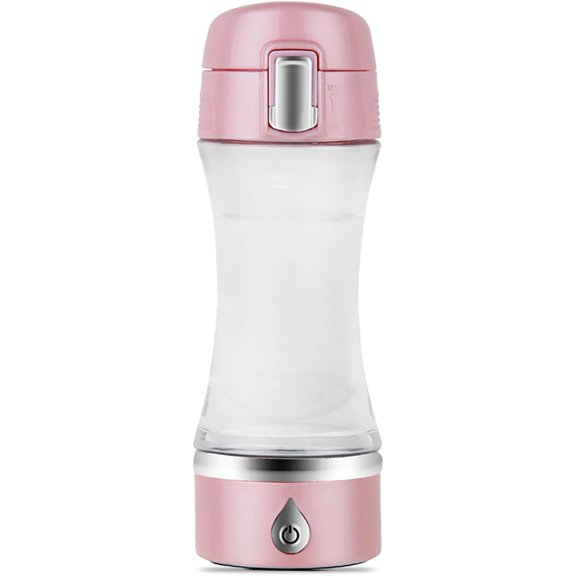 Smart Hydrogen Water Bottle Generator – 350ml Portable Electric Hydrogenated Water Cup | PEM Hydrogen Water Machine for Travel, Fitness & Daily Hydration (Pink/White)