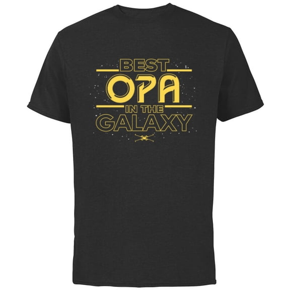 Star Wars Best Opa in the Galaxy Birthday Father’s Day - Short Sleeve Cotton T-Shirt for Adults - Customized-Black
