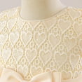 thumbnail image 5 of Hduncf Girls' Bow Sleeveless Tulle Princess Dress Pure Color Elegant Cake Dress Embroidered Heart Lace Wedding Birthday Party Dress Yellow 7 Years, 5 of 9