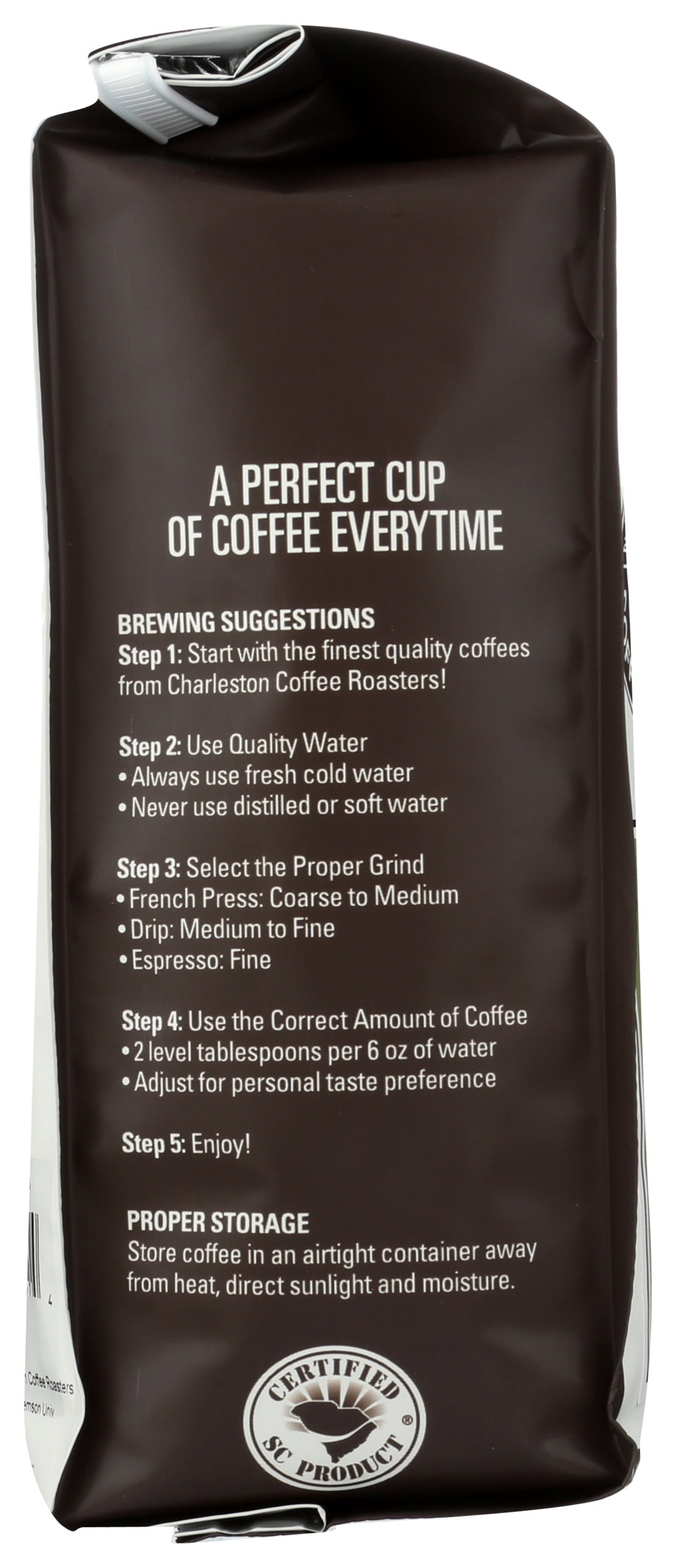 Pack of 6, Charleston Coffee Roaster Charleston Organic Medium Roast Whole Bean Coffee, 12 oz
