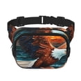 thumbnail image 1 of Fotbe Sac Banane Imprimé Aigle Chauve Texturé pour Femmes et Hommes, Sac de Taille Carré à Double Couche Imperméable avec Sangle Réglable pour Randonnée, Jogging, Cyclisme, 1 of 9