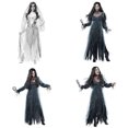thumbnail image 4 of Guardurnaity Disfraz de esqueleto espeluznante para mujer, disfraz de Halloween, fantasma de terror, cadáver muerto, Zombie, vestido de novia, accesorios de Disfraces de disfraces negro M Guardurnaity FS9139-01, 4 of 6