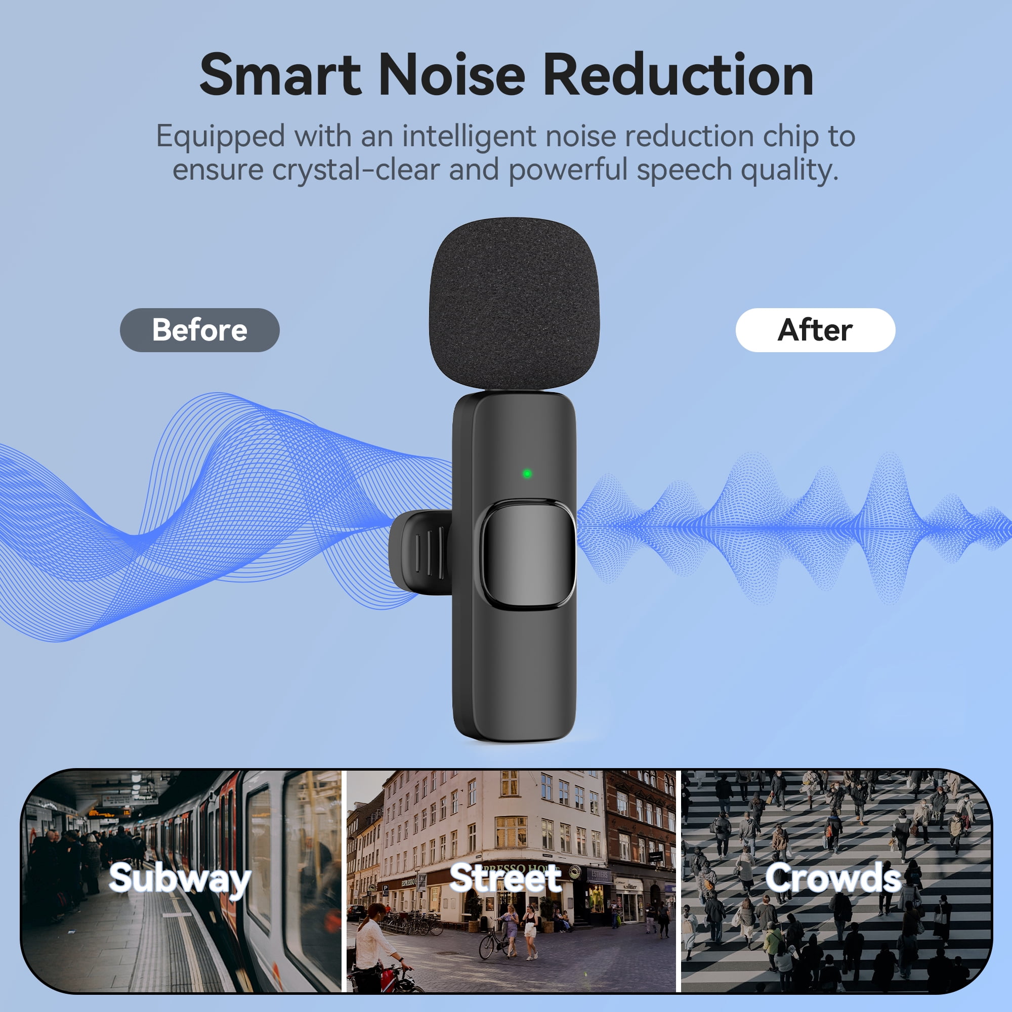 USB-C Mini Wireless Lavalier Microphone,2 Pack Professional Lapel Mics for Recording,Clip-on Mic with Noise Reduction,Lav Mic for Interview TikTok Vlog YouTube
