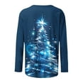 thumbnail image 5 of qelini Womens Long Sleeve Shirts Plus Size Christmas Crewneck Pullover Xmas Tree Print Tops Baggy Holiday Clothes, 5 of 8