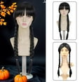thumbnail image 3 of Synthetic Fiber Braided Wig, Black Braided Double Ponytails, Natural-Looking Style for Performance Theme Parties, Halloween, 3 of 5
