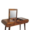 thumbnail image 6 of Pinovk Chestnut Mirror Dressing Table, Nordic Legs, 2-Drawers, Compartments for Storage, Brown, 6 of 11