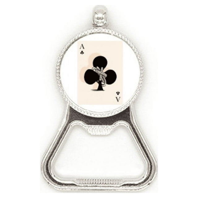 Playing Cards Club A Pattern Metal Beer Bottle Cap Opener Duty Stainless Steel