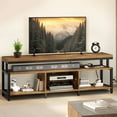thumbnail image 2 of Dexturs LED TV Stands w/Power Outlets, Industrial TV Stand for 55/60/65/70 inch, Retro Brown, 2 of 6