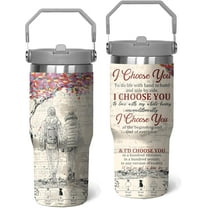30 Oz Couples Tumbler with Handle and Straw, Anniversary Couple Double Wall Couples Mugs Leak Proof, Couples Engagement Gift Cup for Couples, Valentine Couple Coffee Mugs Engagement Gifts for Couples